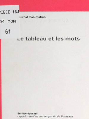cover image of Le tableau et les mots